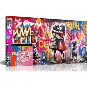 Graffiti Wall-Art for Bedroom - Colorful Canvas Wall Art Living Room - 20" x 40"